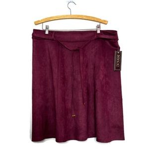 NYCC Velvety Suede Maroon Women’s Skirt Size XL